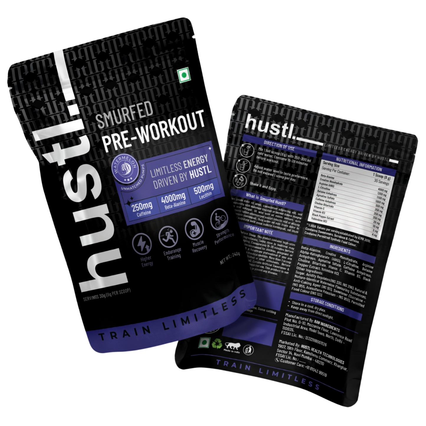 HUSTL Smurfed Pre-Workout | 250 g | 30 Servings